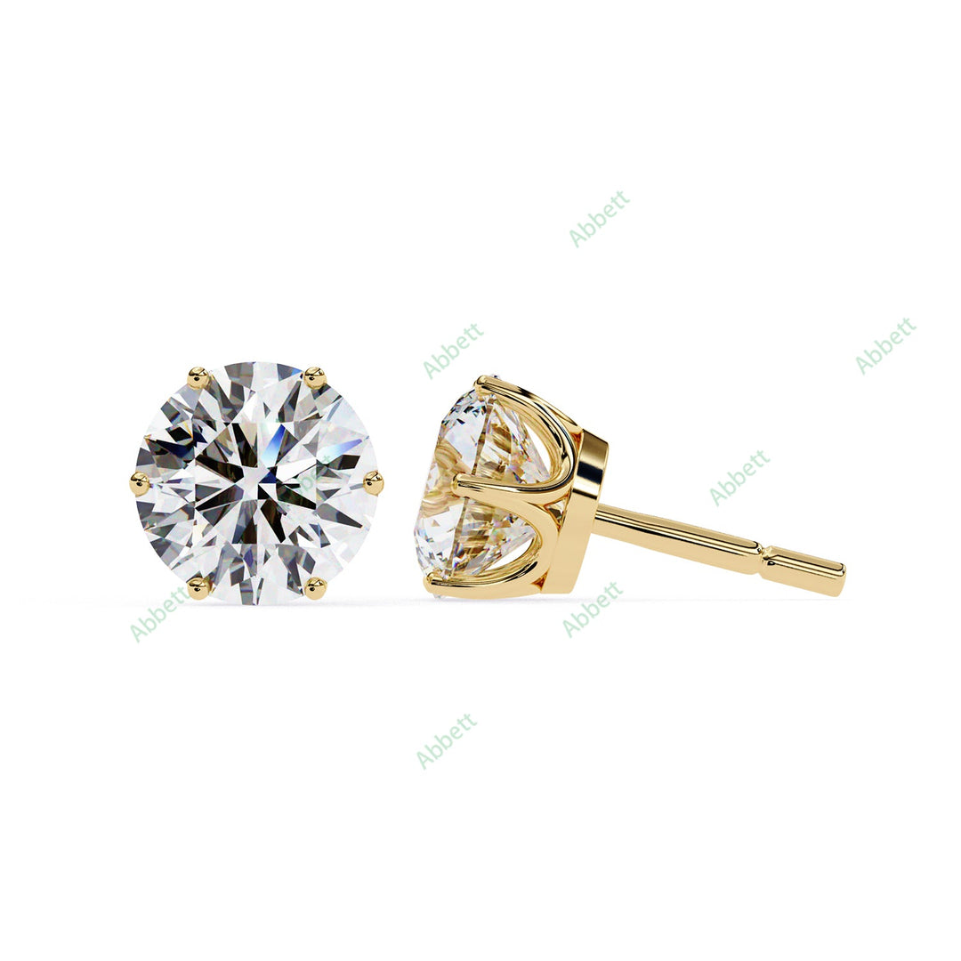Round Six Prong Studs Earring STSI1325