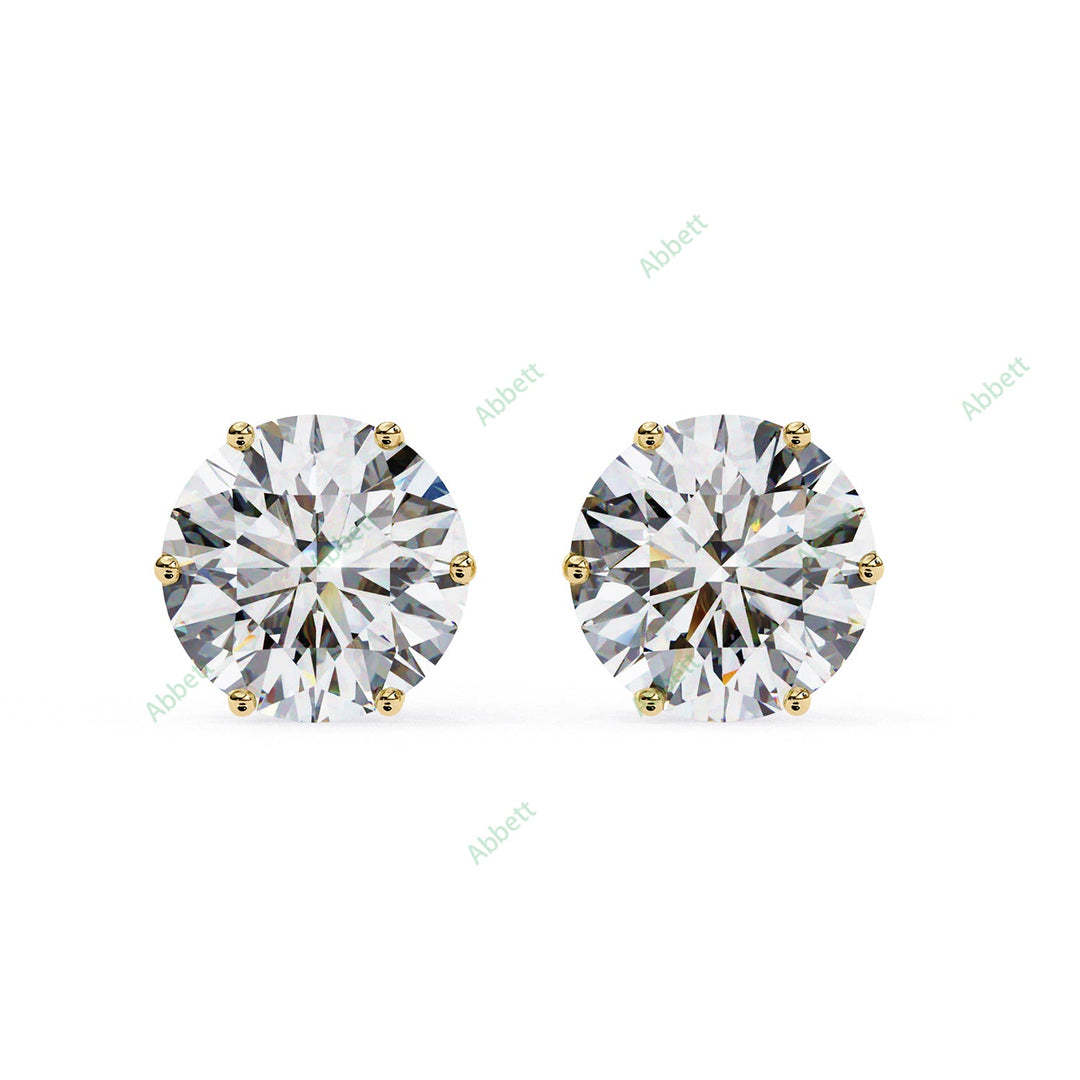 Round Six Prong Studs Earring STSI1325