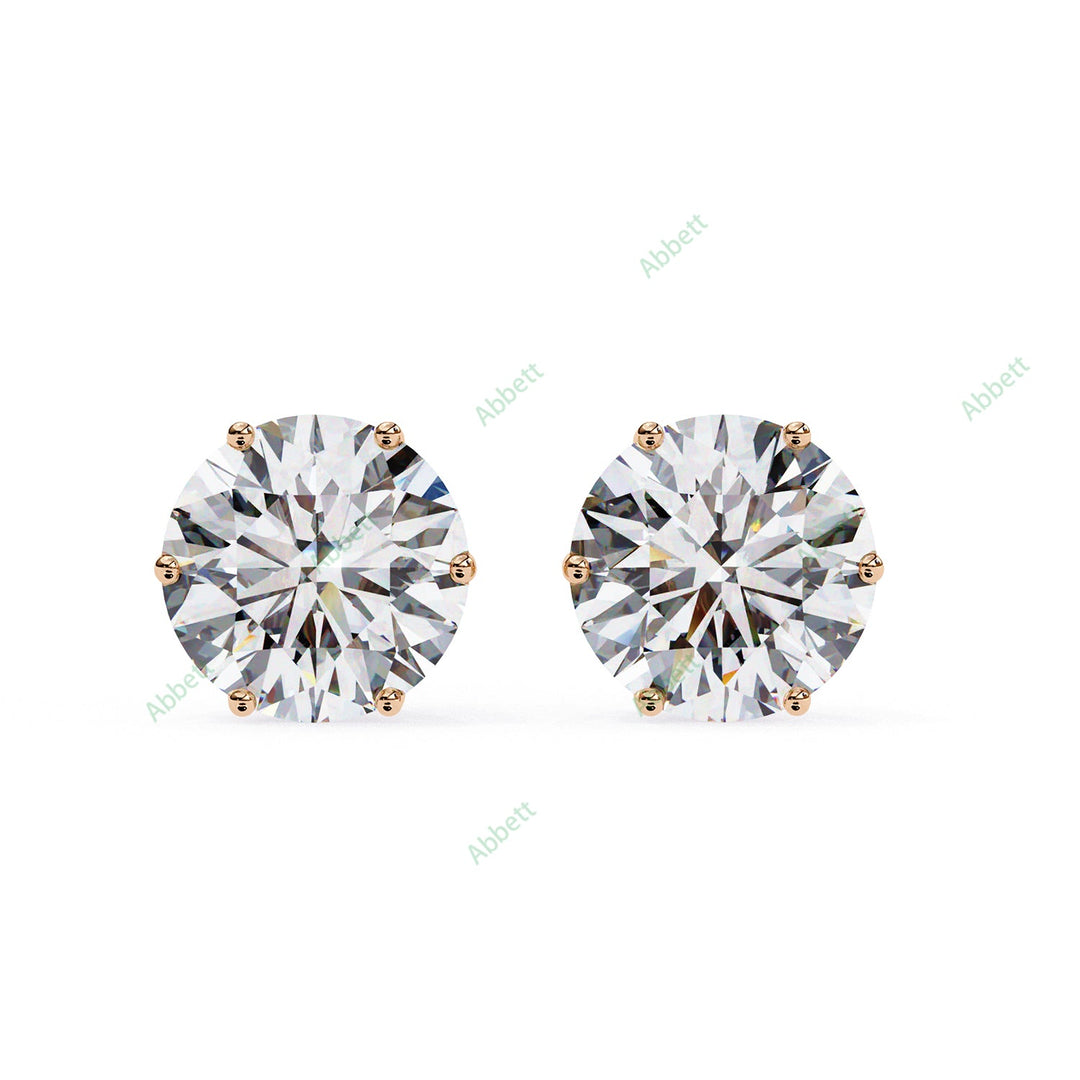 Round Six Prong Studs Earring STSI1325