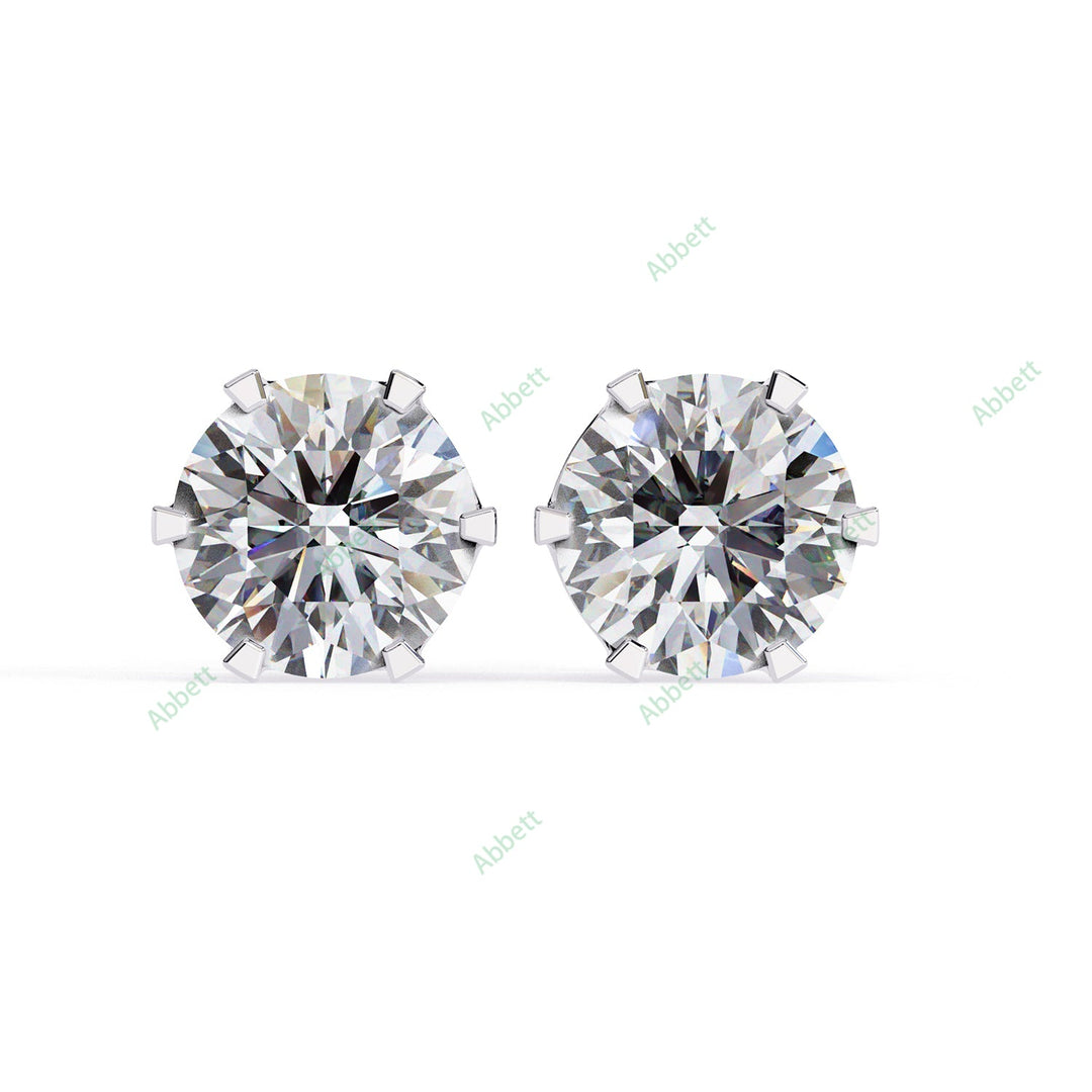 Round Six Prong Studs Earring STSI1348