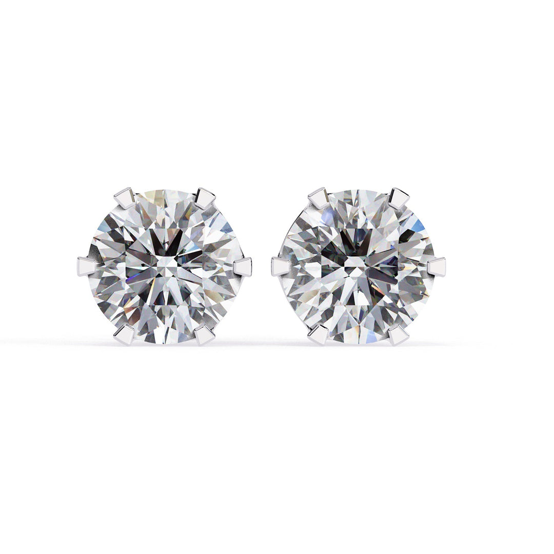 Round Six Prong Studs Earring STSI1348