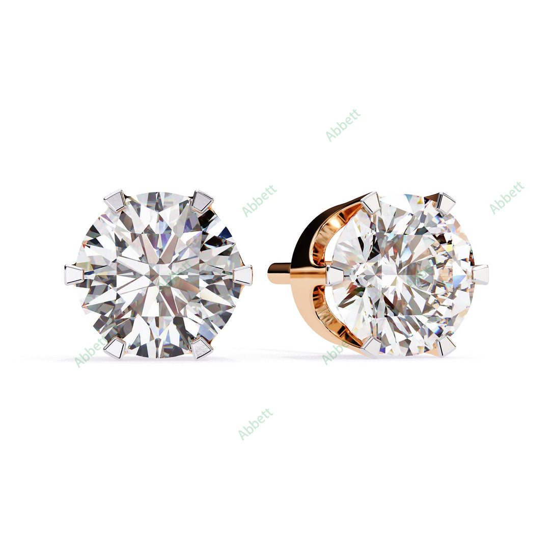 Round Six Prong Studs Earring STSI1348
