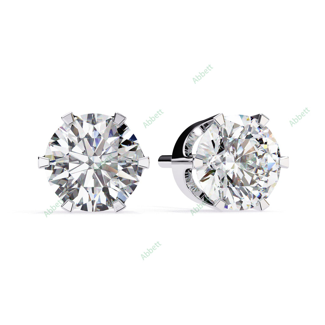Round Six Prong Studs Earring STSI1348