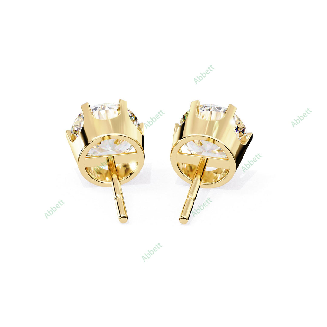 Round Six Prong Studs Earring STSI1348