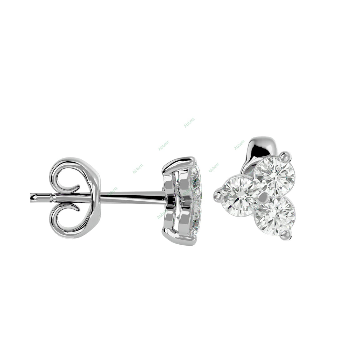 Three Stone Stud Earring STTH004