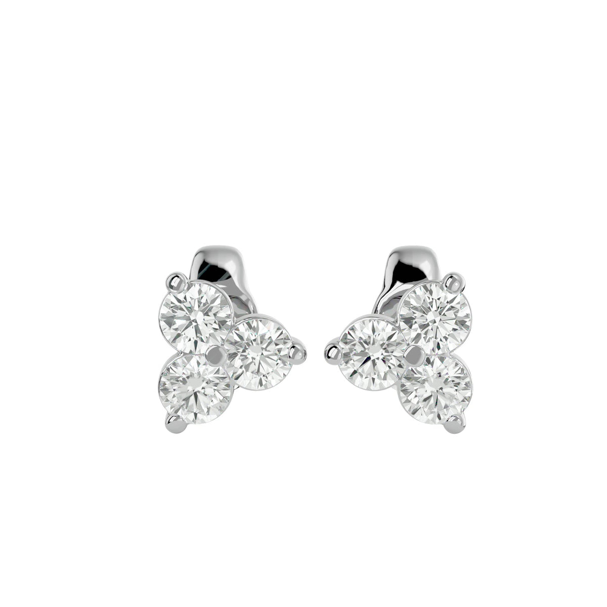 Three Stone Stud Earring STTH004