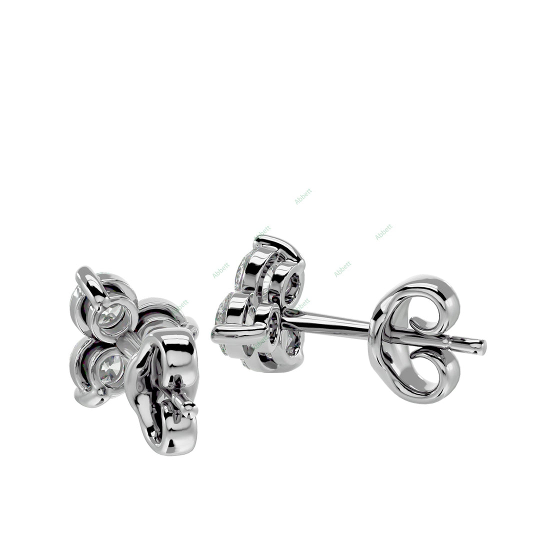 Three Stone Stud Earring STTH004