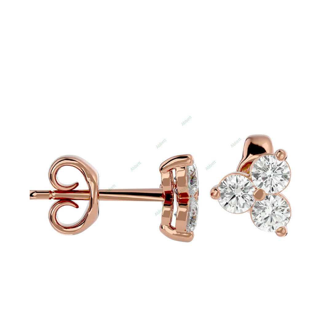 Three Stone Stud Earring STTH004