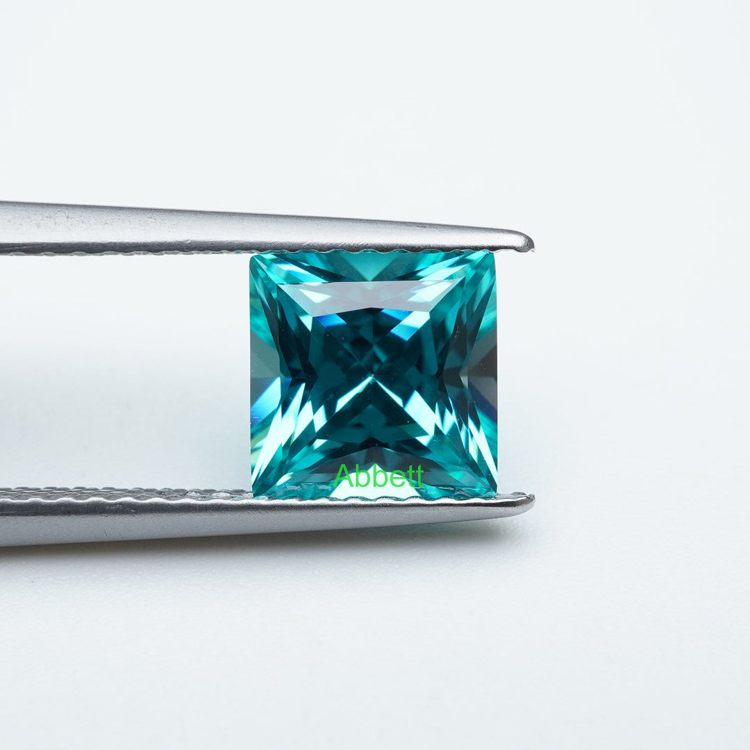 Square princess lab grown Paraiba YAG