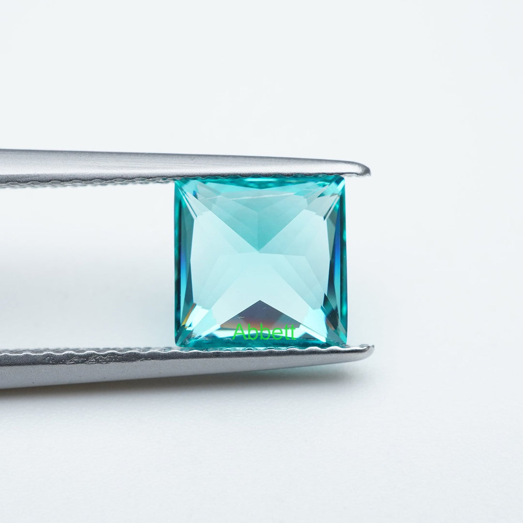 Square princess lab grown Paraiba YAG
