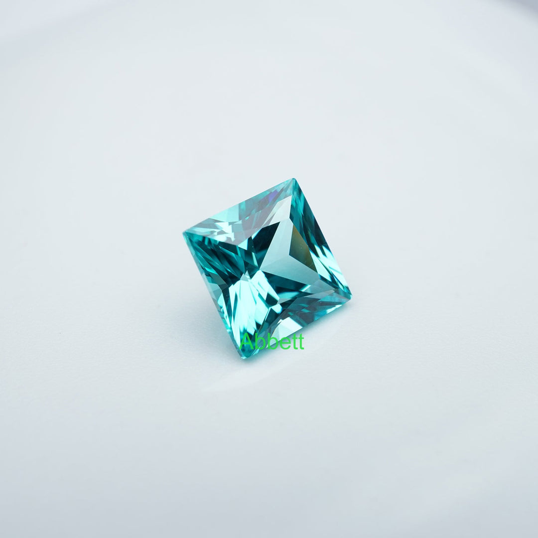 Square princess lab grown Paraiba YAG