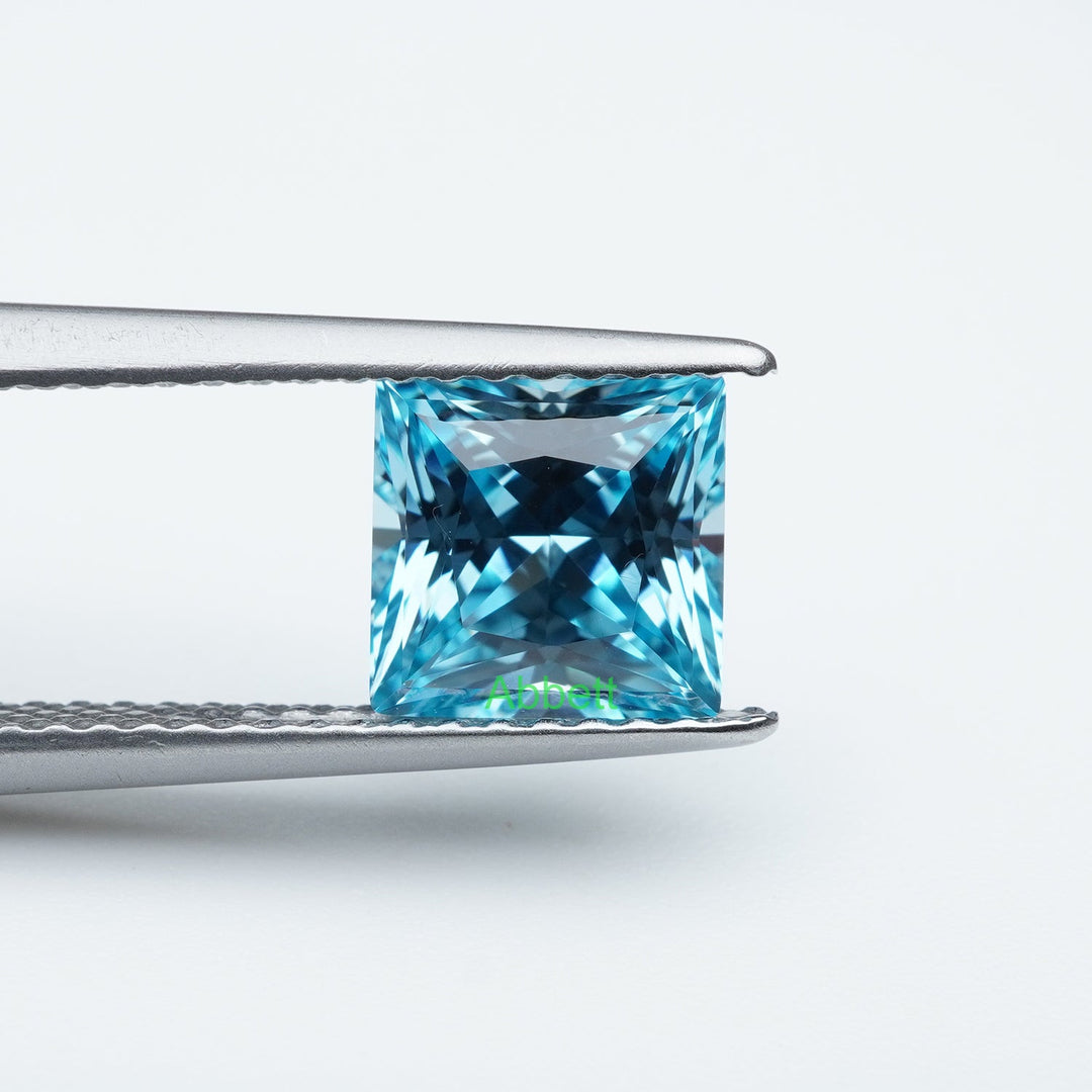 Square princess lab grown santa maria sapphire