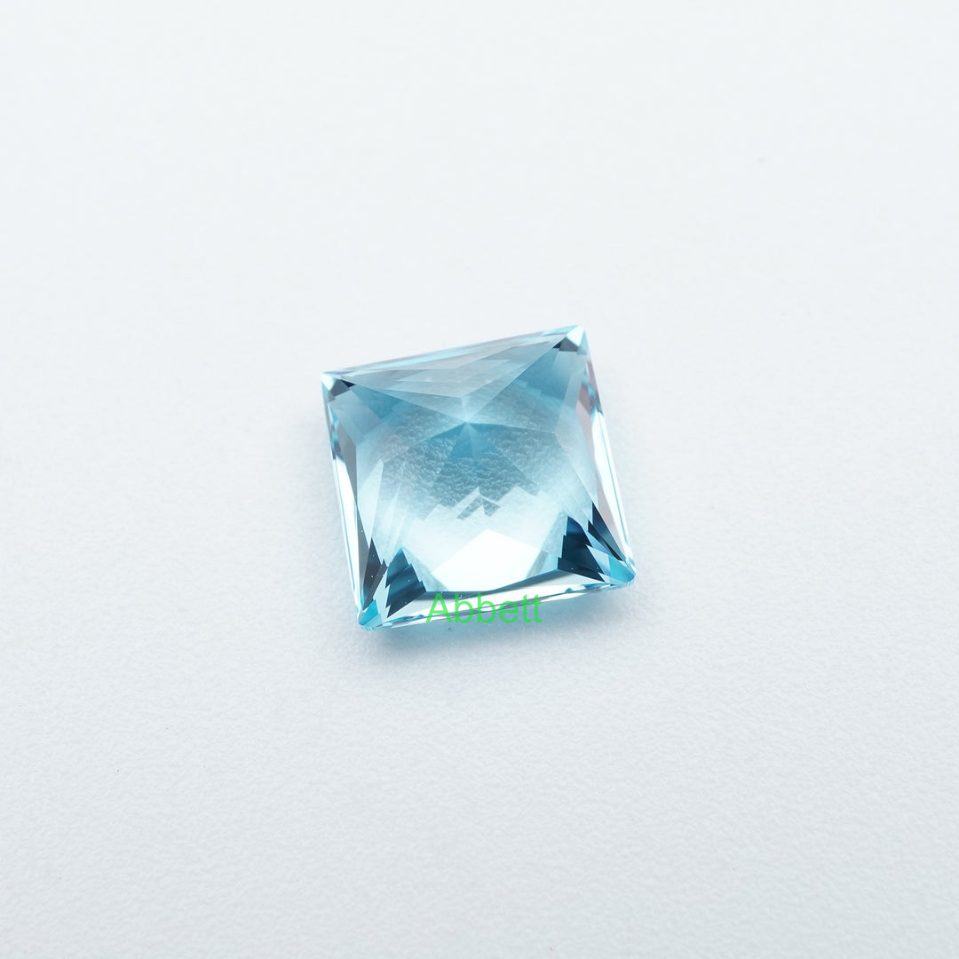 Square princess lab grown santa maria sapphire