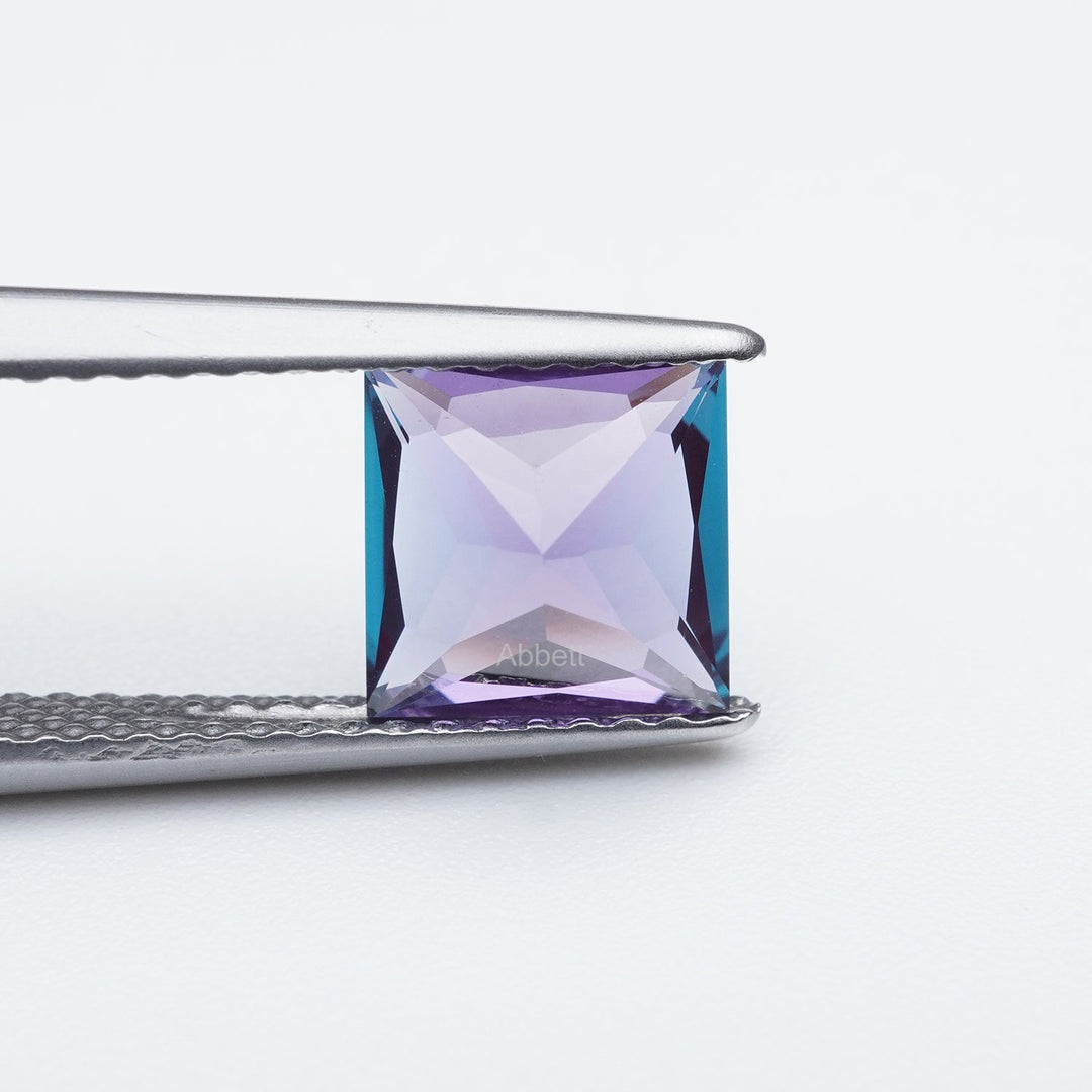 Square princess lab grown alexandrite