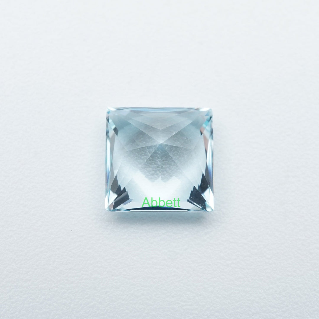 Square princess lab grown aqua sapphire