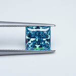 Load image into Gallery viewer, Square princess lab grown blue diamond
