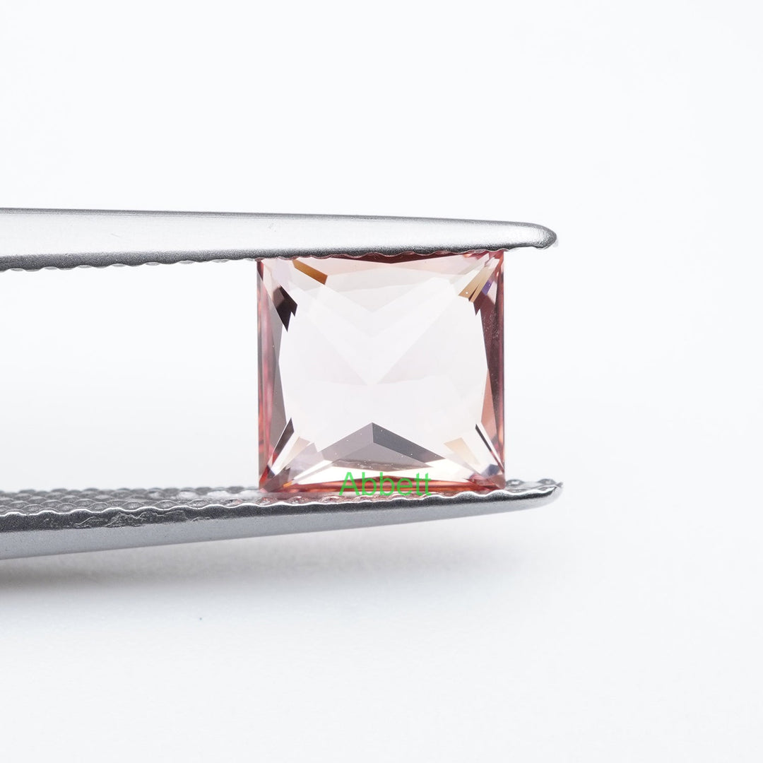 Square princess lab grown champagne sapphire