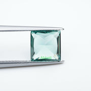 Square princess lab grown green sapphire