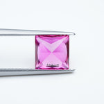 Load image into Gallery viewer, Square princess lab grown hot pink sapphire
