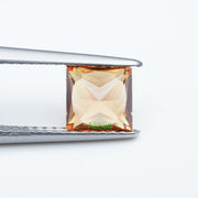 Square princess lab grown orange sapphire