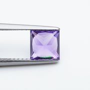Square princess lab grown purple sapphire