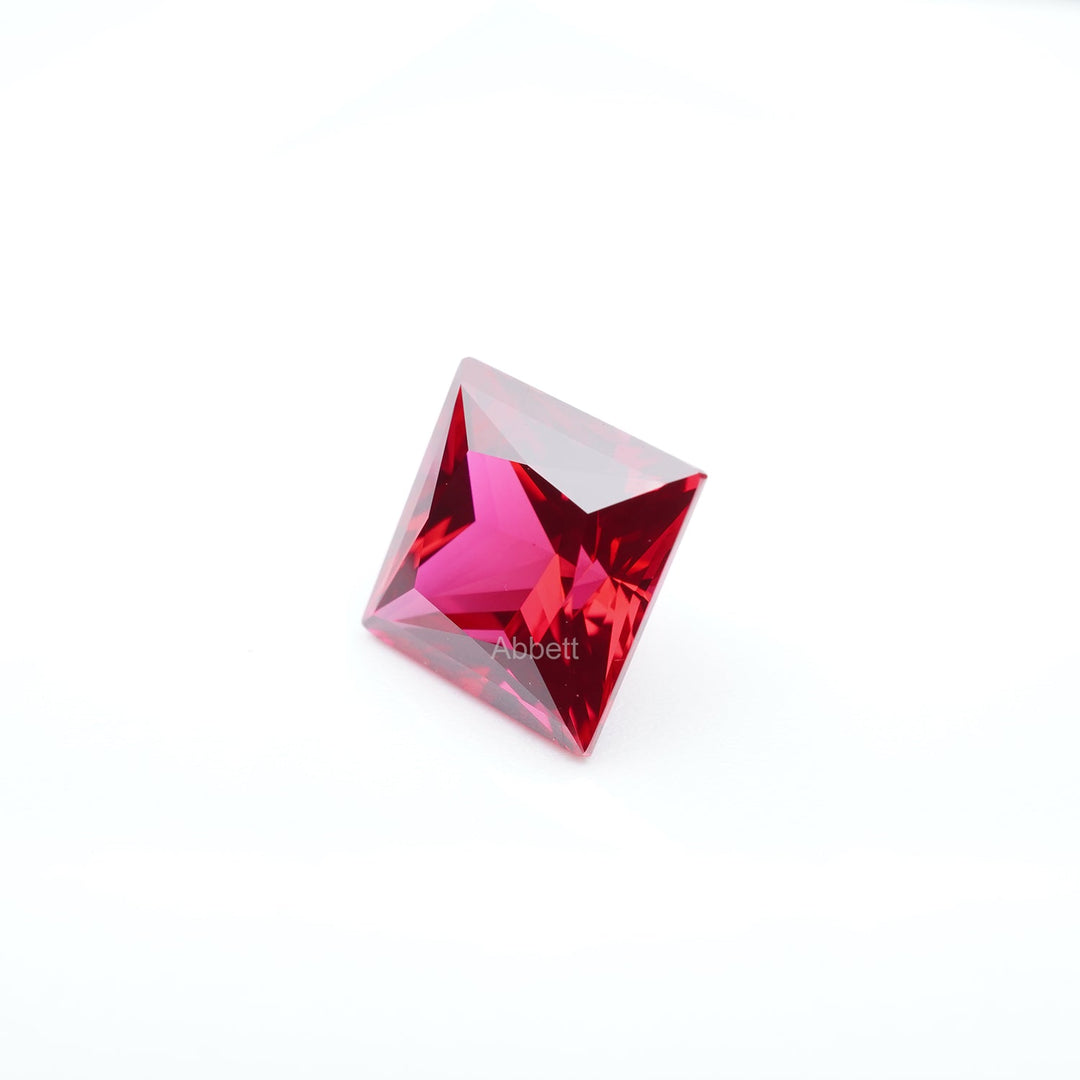 Square princess lab grown ruby