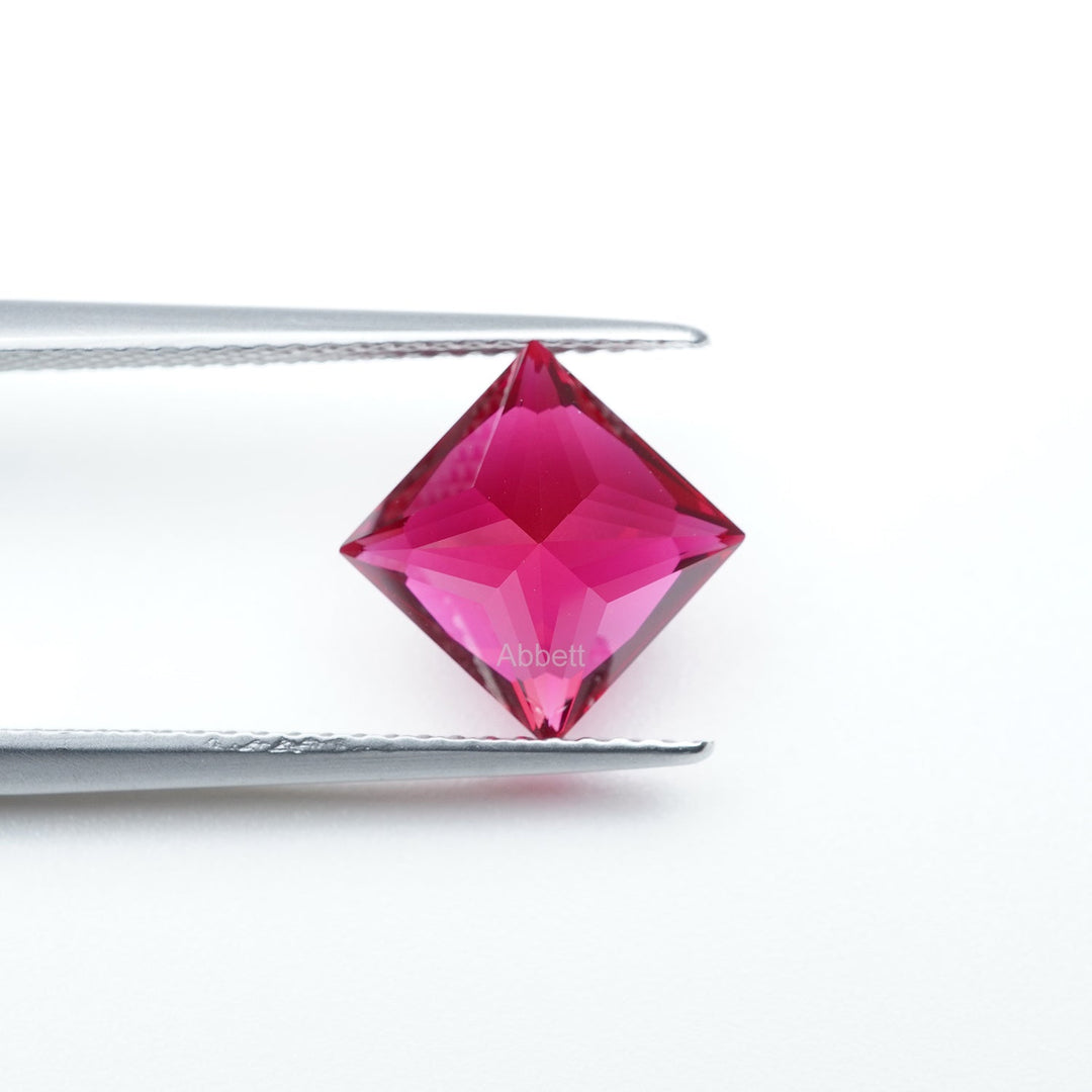 Square princess lab grown ruby