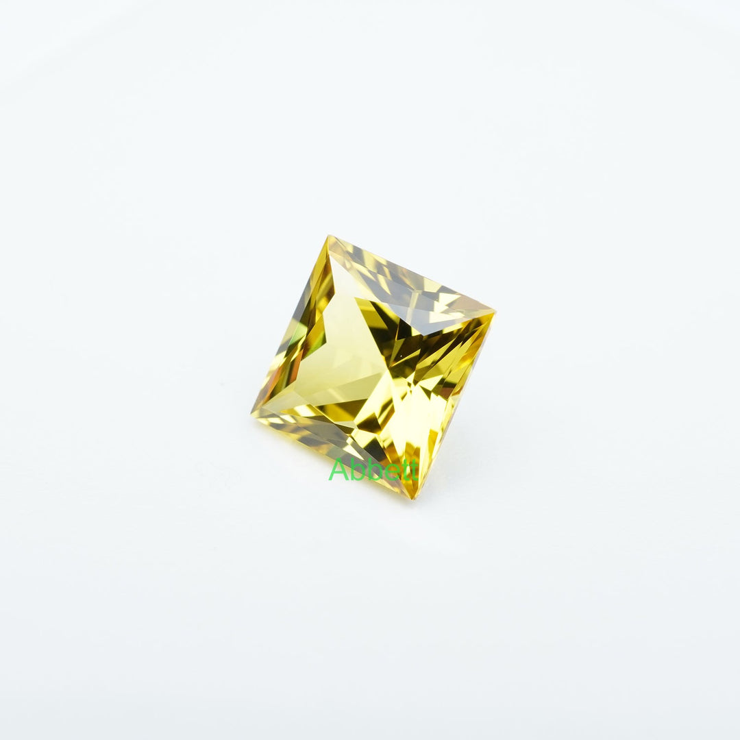 Square princess lab grown yellow sapphire