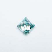 Square princess teal moissanite