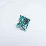 Load image into Gallery viewer, Square princess teal moissanite
