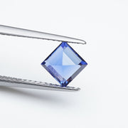 Square step lab grown blue sapphire