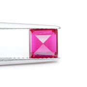 Square step lab grown ruby
