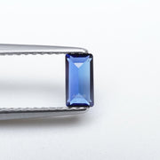 Straight baguette lab grown blue sapphire