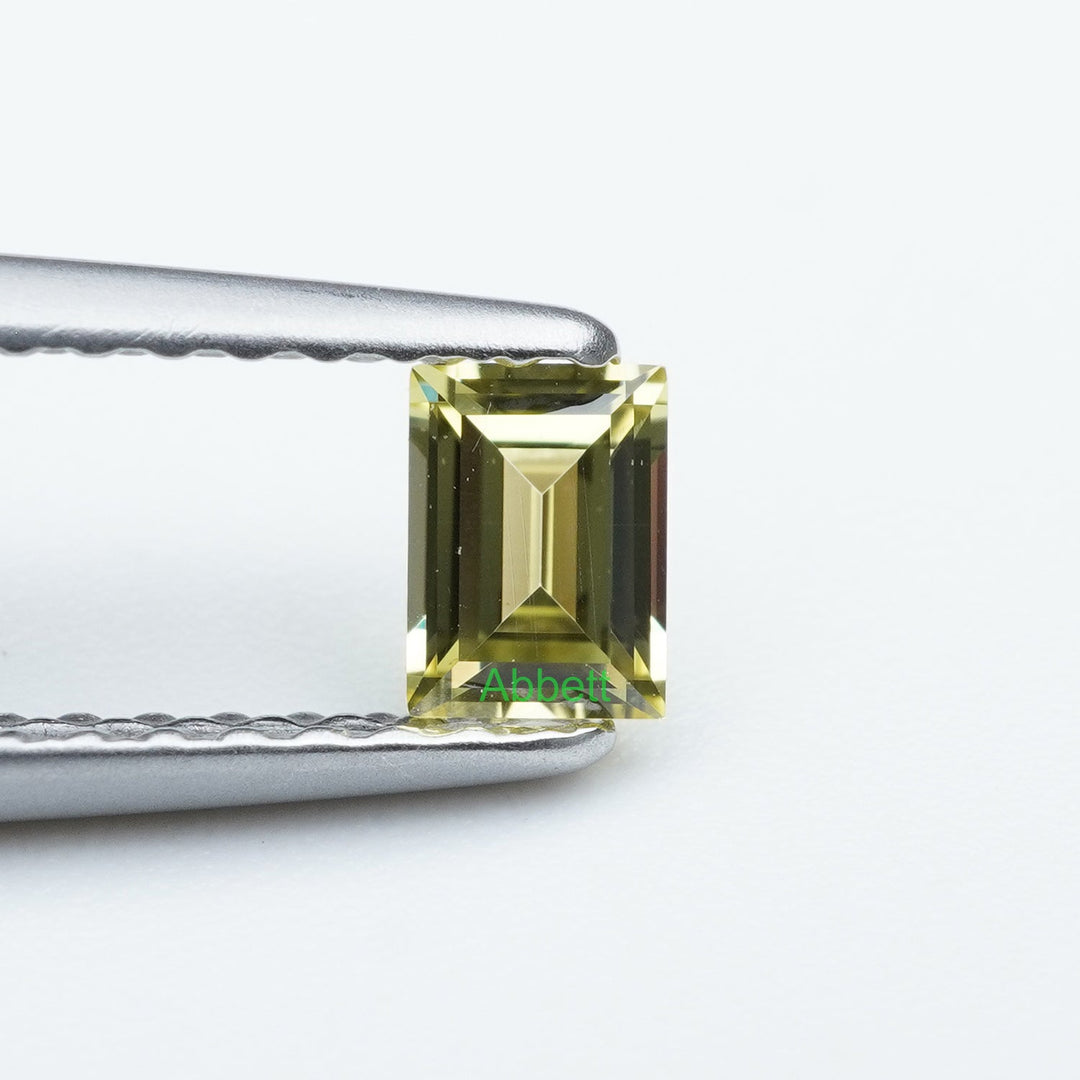 Straight baguette lab grown yellow sapphire