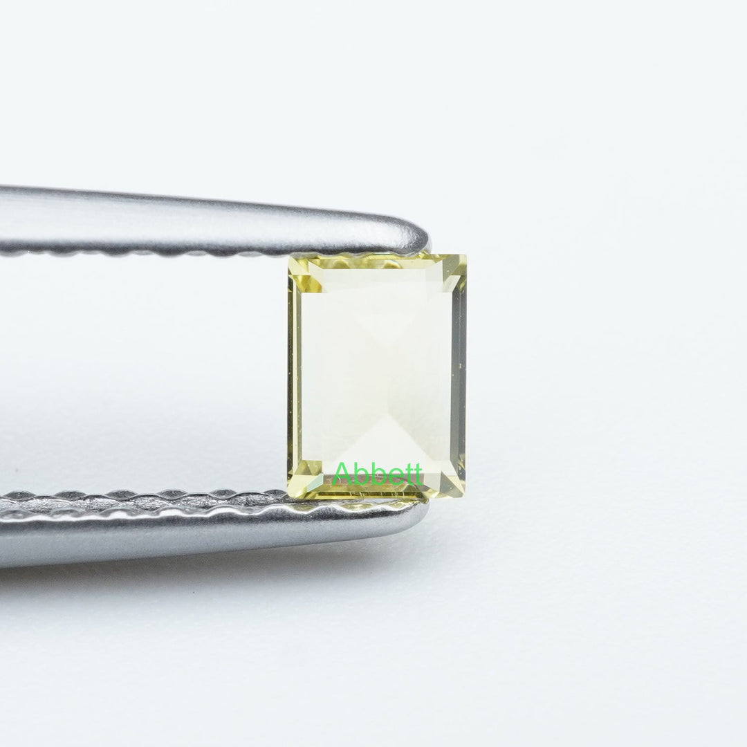 Straight baguette lab grown yellow sapphire