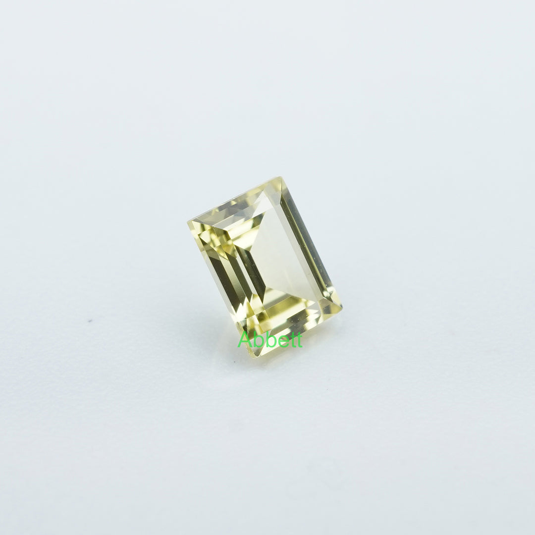 Straight baguette lab grown yellow sapphire