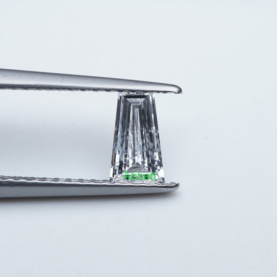 Tapered colorless lab grown diamond