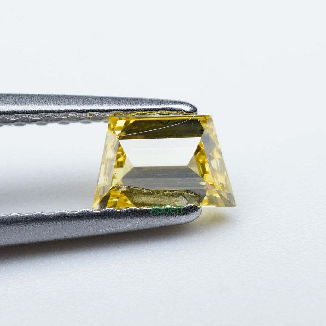 Trapezoid lab grown yellow diamond