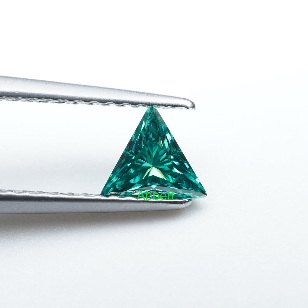 Triangle green moissanite