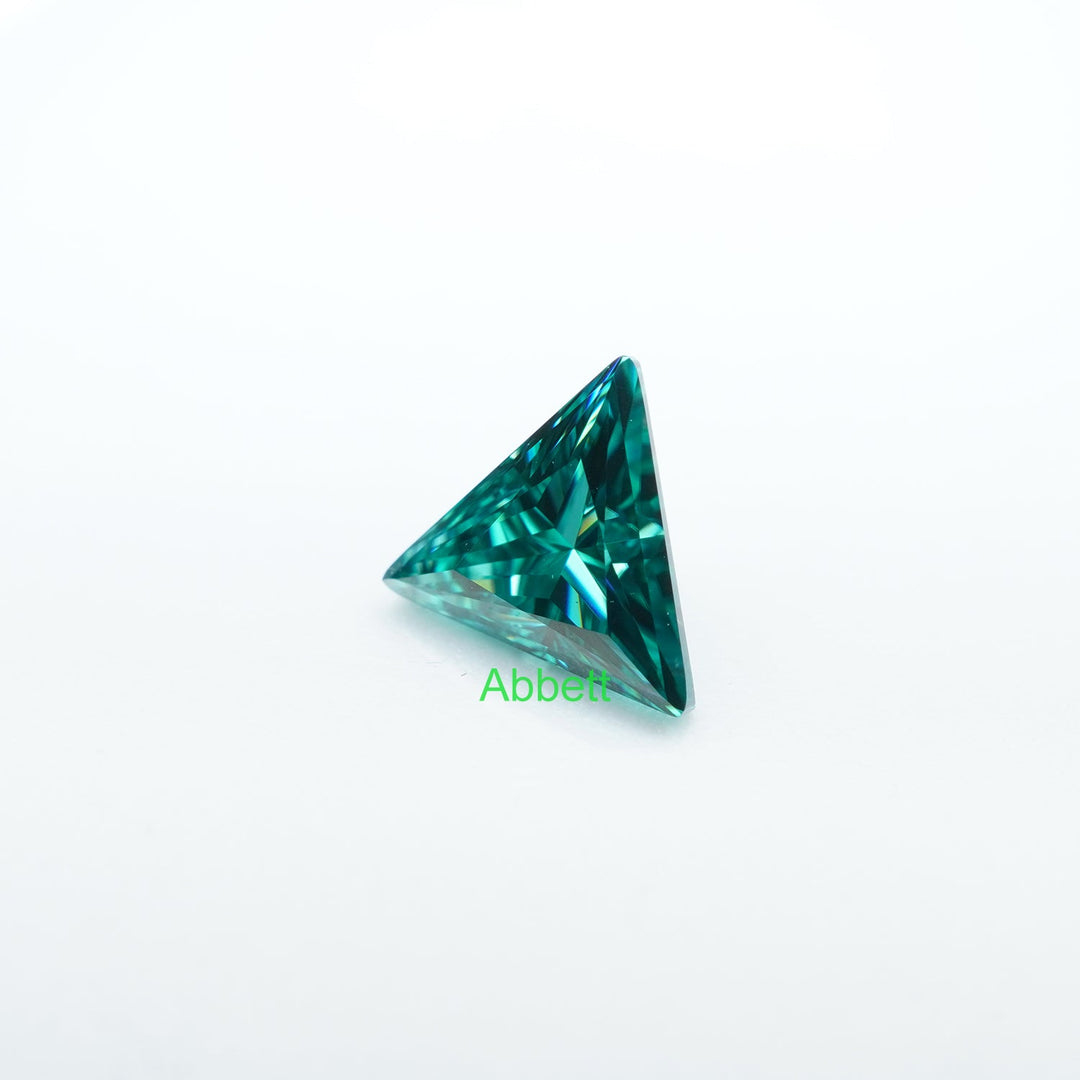 Triangle green moissanite