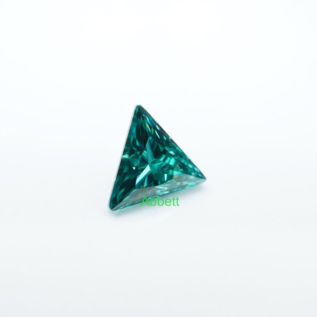 Triangle green moissanite