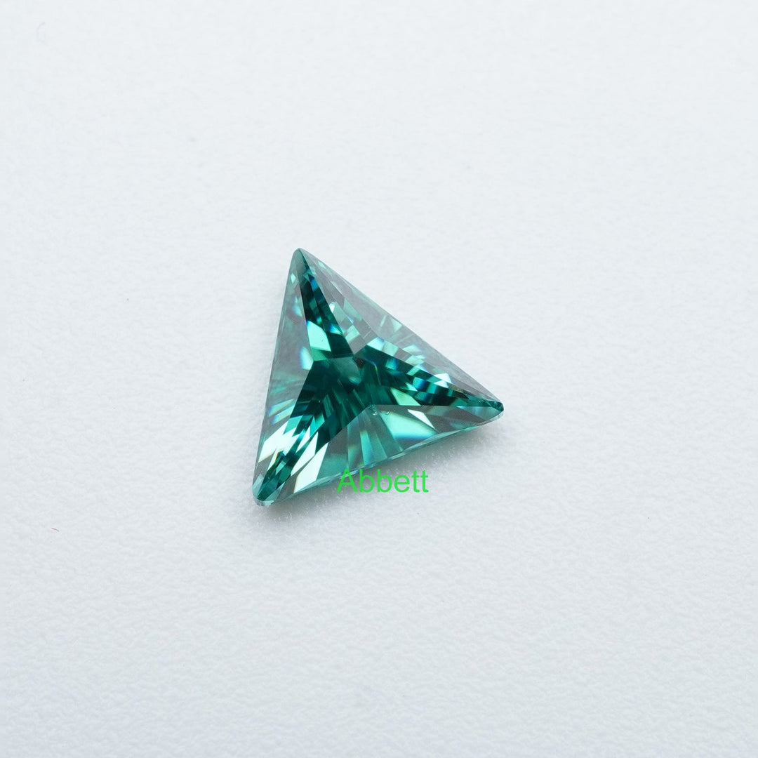 Triangle green moissanite