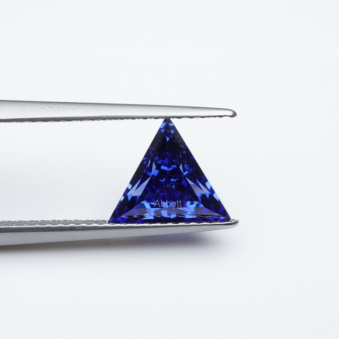 Triangle lab grown blue sapphire