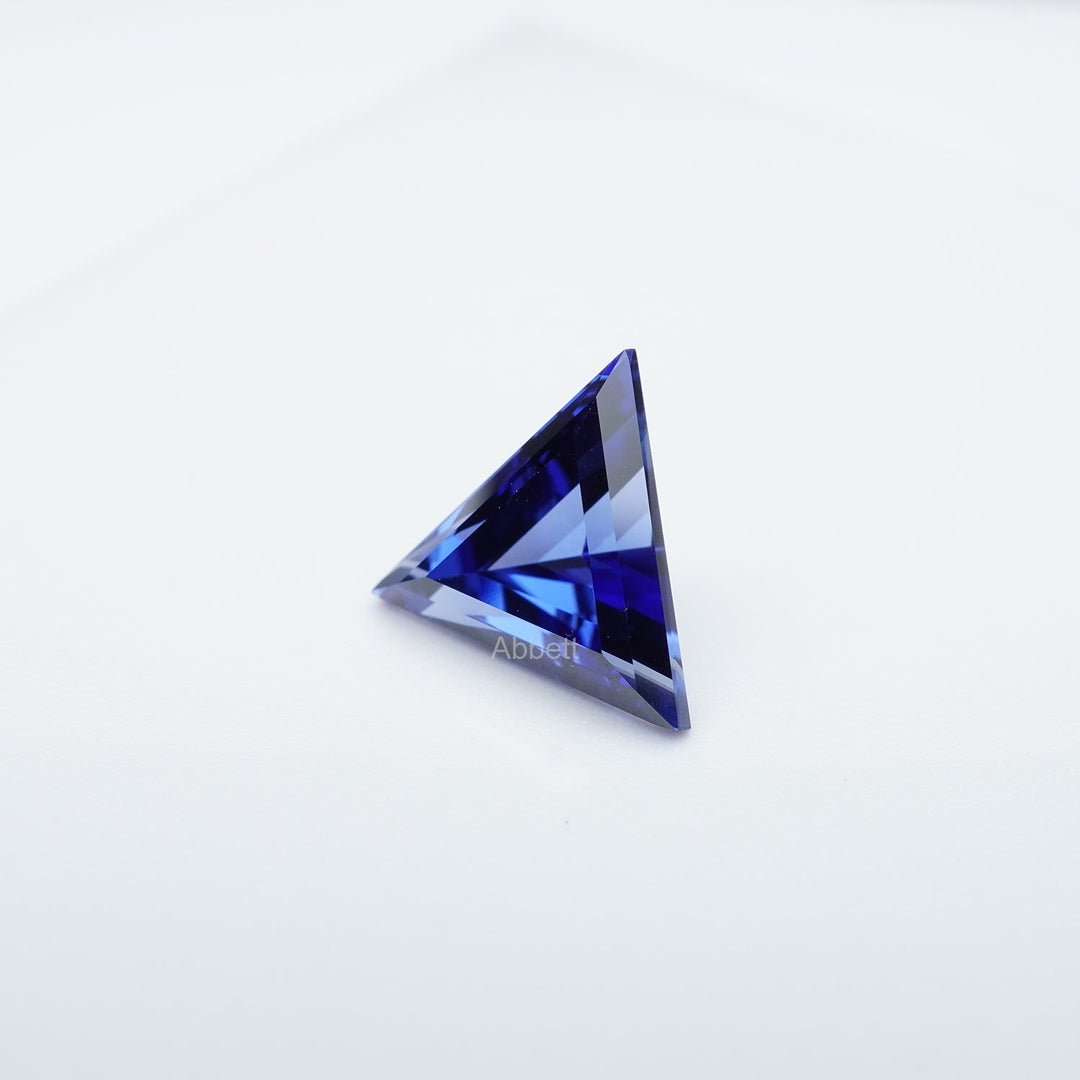 Triangle lab grown blue sapphire