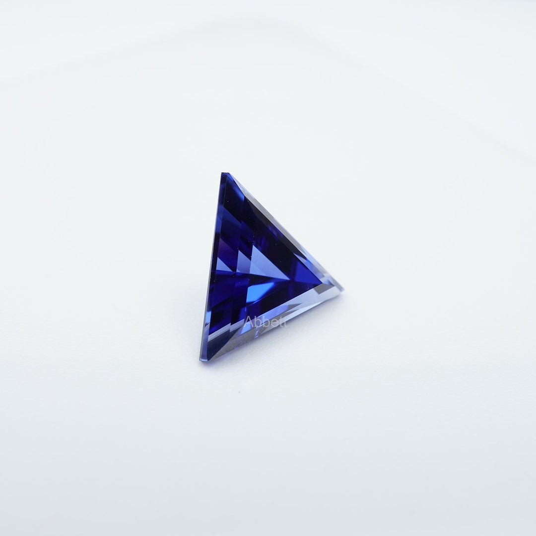 Triangle lab grown blue sapphire