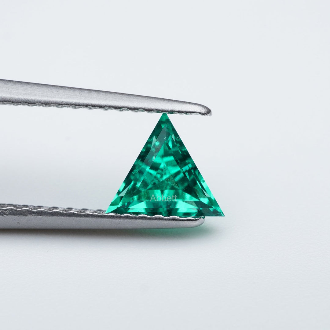 Triangle lab grown emerald
