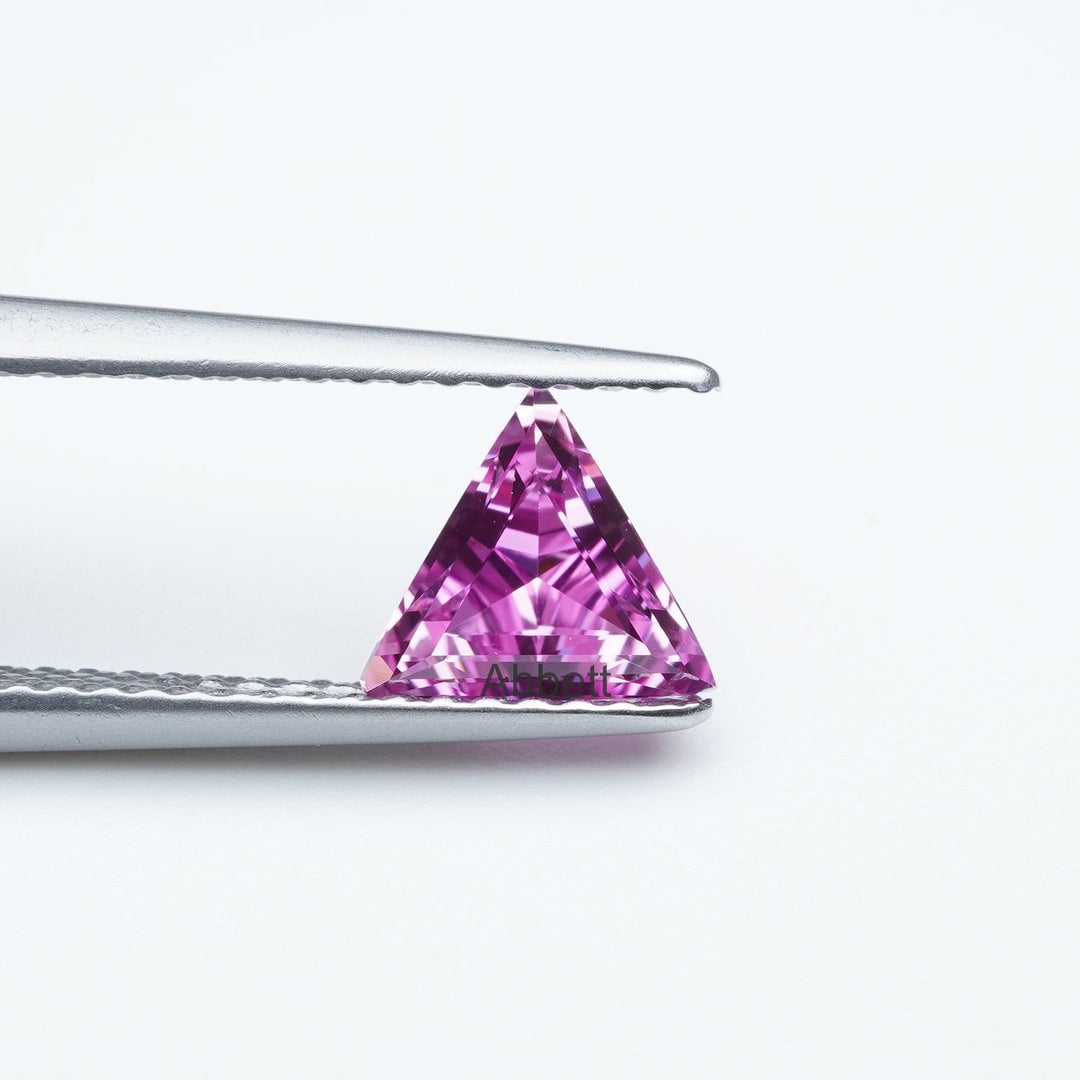 Triangle lab grown hot pink sapphire