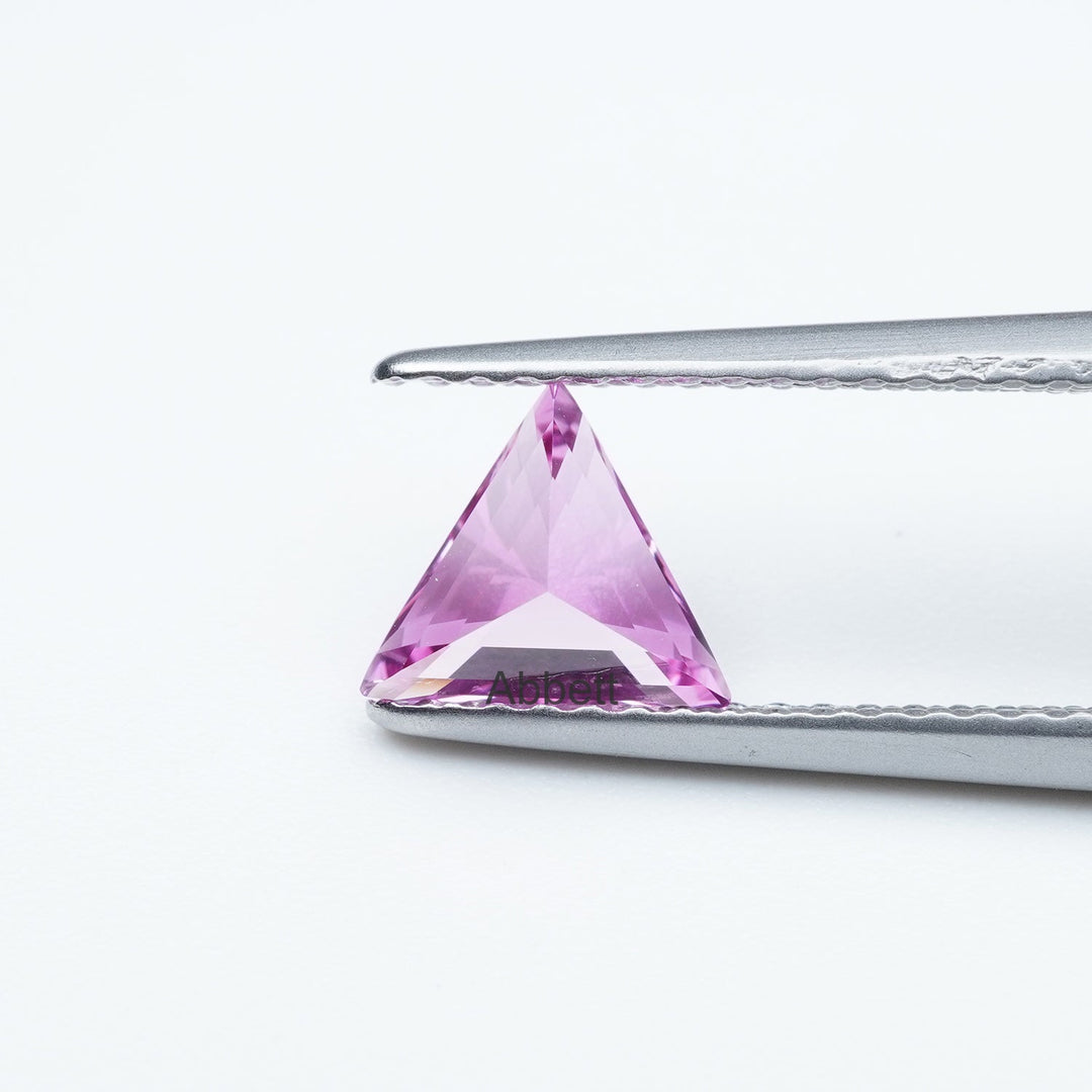 Triangle lab grown hot pink sapphire