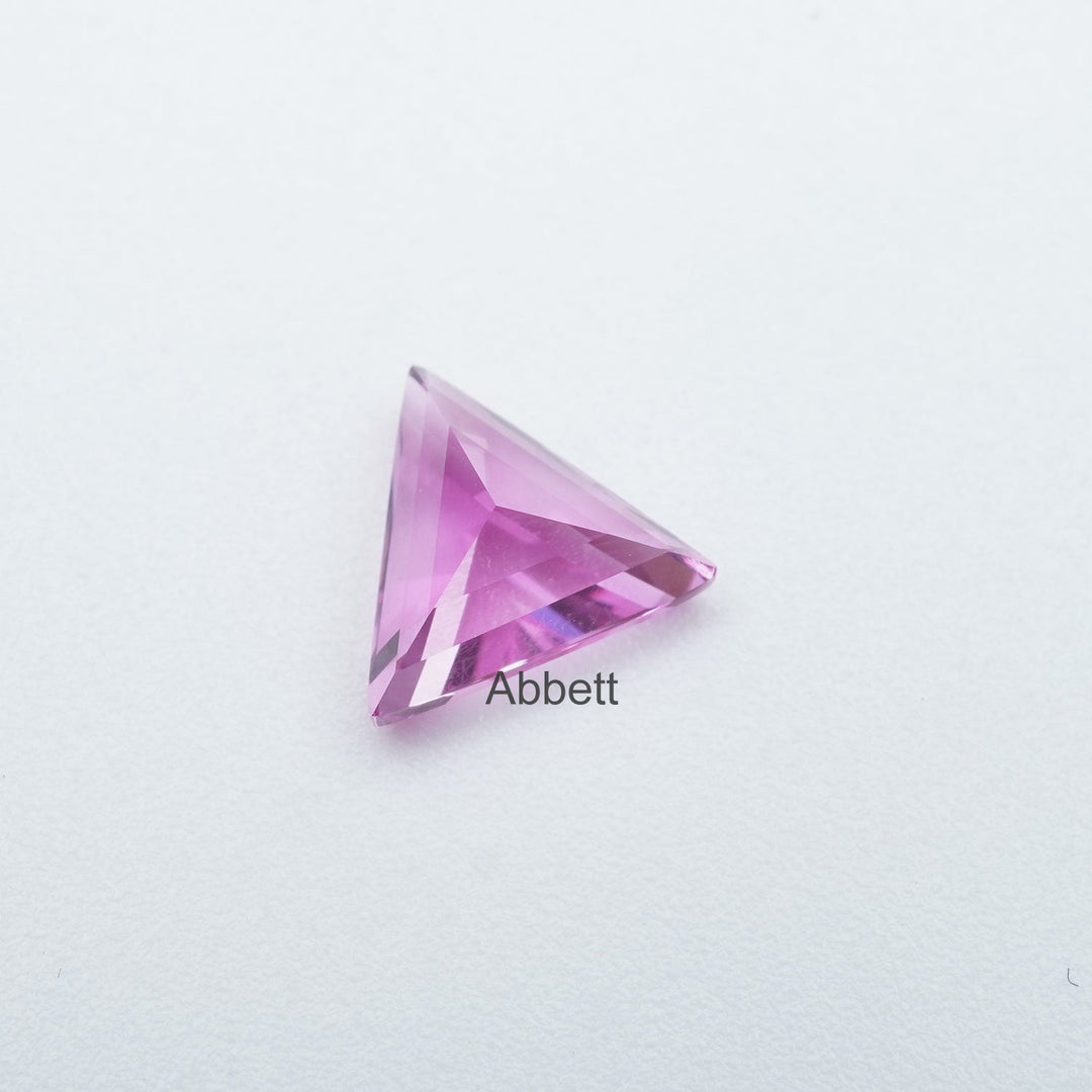 Triangle lab grown hot pink sapphire