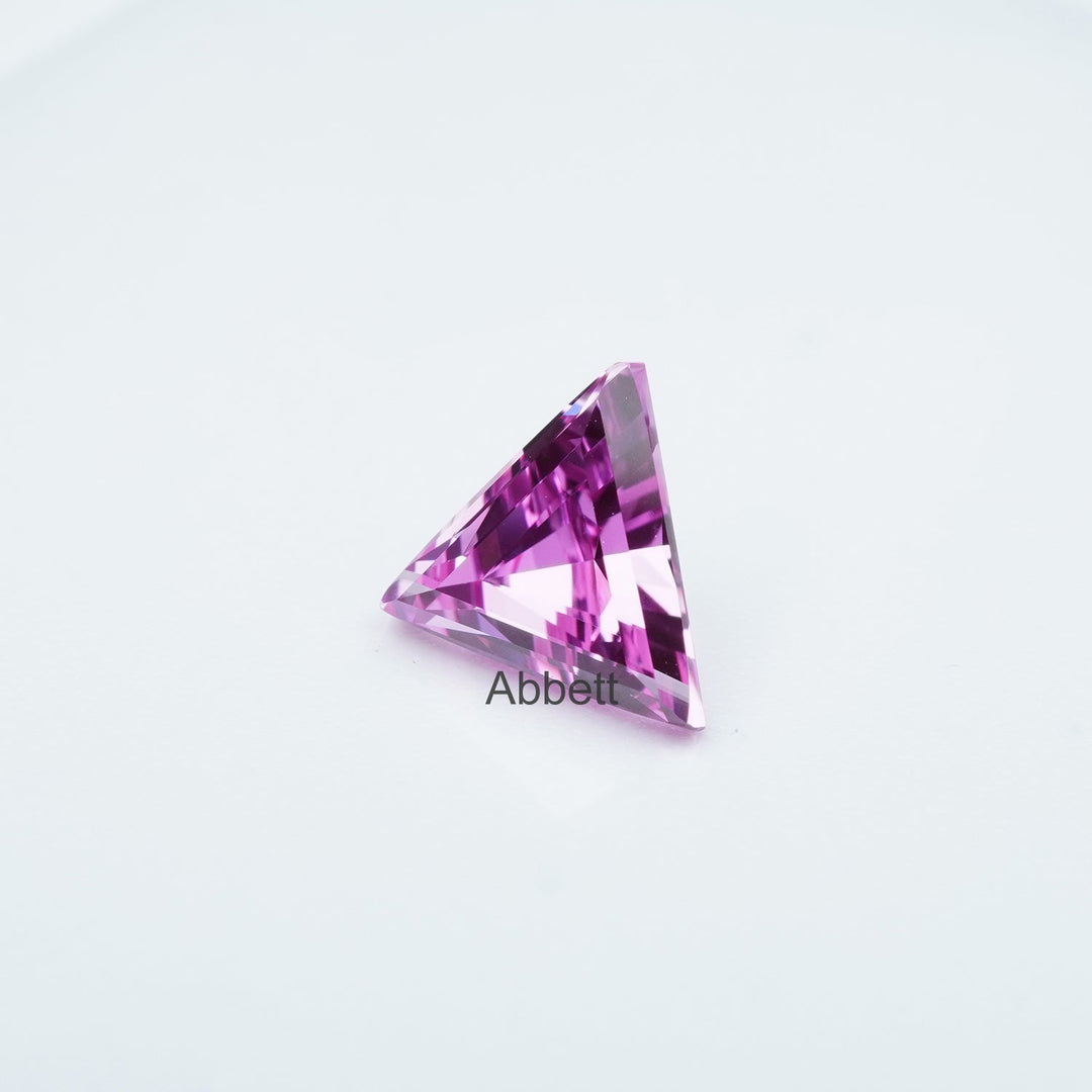 Triangle lab grown hot pink sapphire